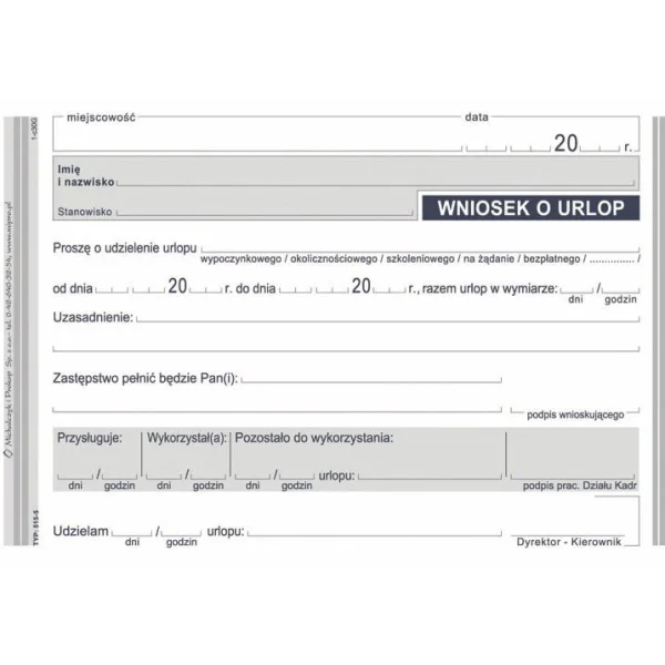 DRUK WNIOSEK O URLOP 515-5
