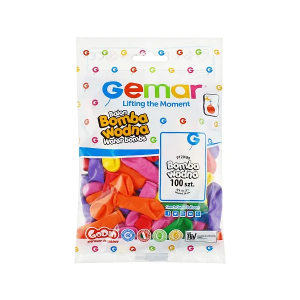 BALONY NA WODĘ 100 SZT 8 CM GEMAR