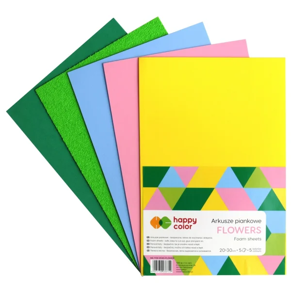 ARKUSZE PIANKOWE FLOWERS 5 SZT HAPPY COLOR