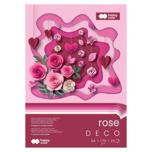 BLOK HOBBY DECO ROSE A4 20 170G HAPPY COLOR