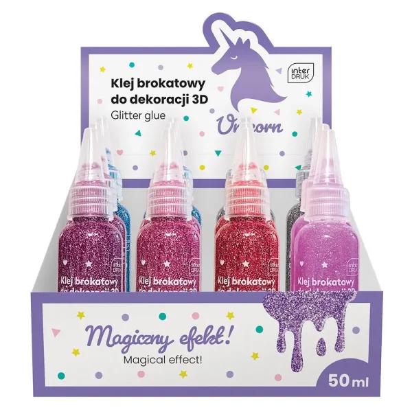 KLEJ BROKATOWY 3D 50ML UNICORN INTERDRUK SUPER JAKOŚĆ