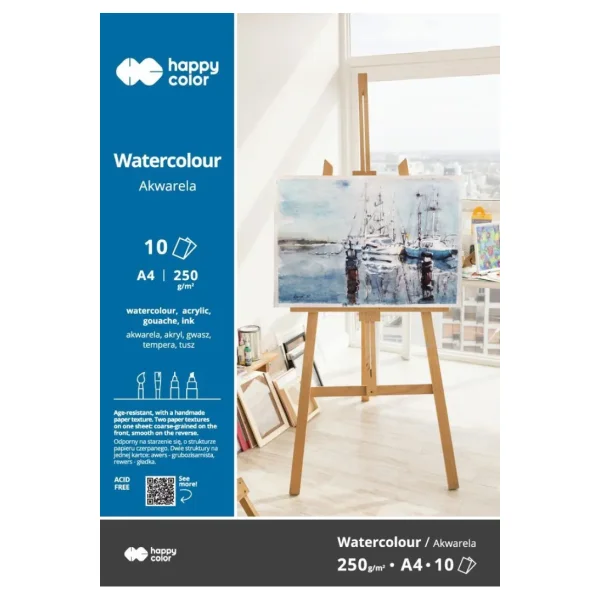 BLOK AKWARELOWY ART A4 10 250G HAPPY COLOR