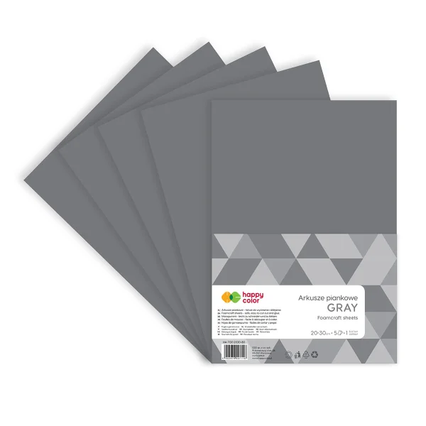 ARKUSZE PIANKOWE A4 5 SZT GREY HAPPY COLOR
