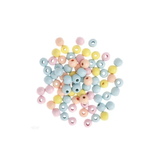 KORALIKI DREWNIANE KULKI 12MM MULTIKOLOR PASTELOWE 40 G GRKO-122 DP CRAFT