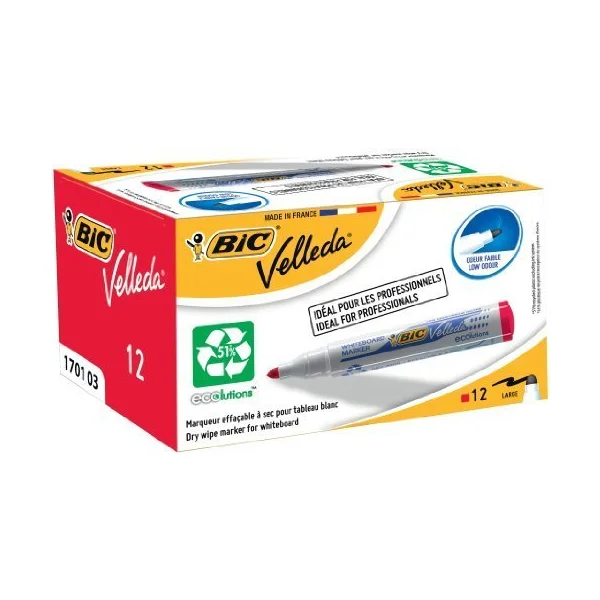 MARKER BIC VELLEDA DO TABLIC OKRĄGŁY CZERWONY 3086129999637
