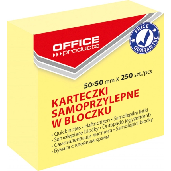 KOSTKA SAMOPRZYLEPNA 50X50MM 250 OFFICE PRODUCTS