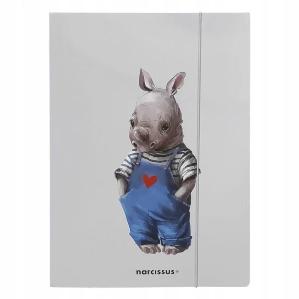 TECZKA Z GUMKĄ A4 CUTE NOSOROŻEC NARCISSUS