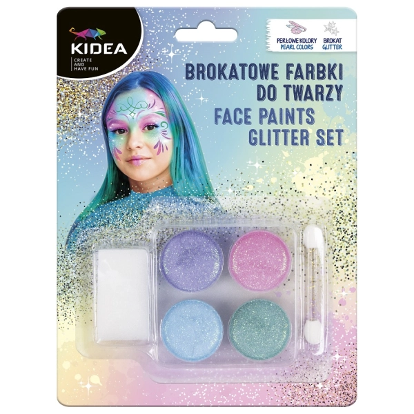 BROKATOWE FARBKI DO TWARZY 4 KOL KIDEA