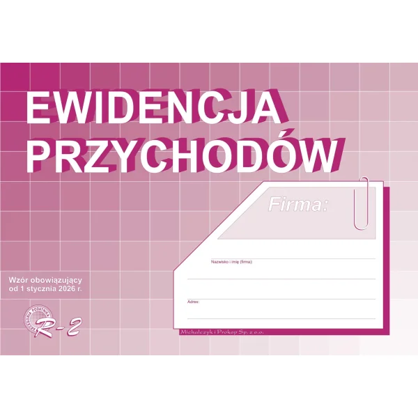 DRUK R-2 EWIDENCJA PRZYCHODÓW A4