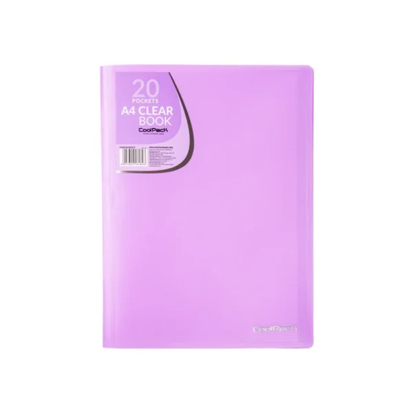 TECZKA CLEAR BOOK A4 20 KOSZULEK PASTEL POWDER PURPLE COOLPACK