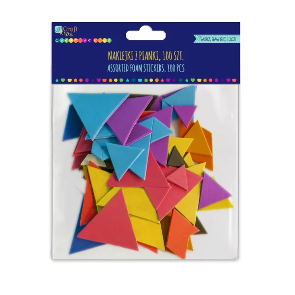 NAKLEJKI Z PIANKI 100 SZTUK TRÓJKĄTY KSPI-301 DP CRAFT 5907590018833