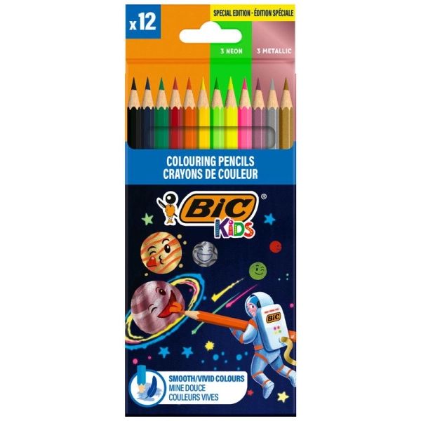 KREDKI 12 BIC ECO SMOOTH DREWNIANE