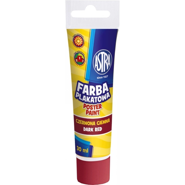 FARBA PLAKATOWA W TUBIE ASTRA CZERWONA CIEMNA