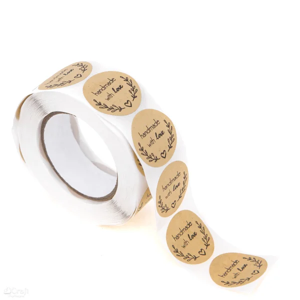 NAKLEJKI NA ROLCE - HANDMADE WITH LOVE KRAFT 500 SZT DPNK-163 DP CRAFT