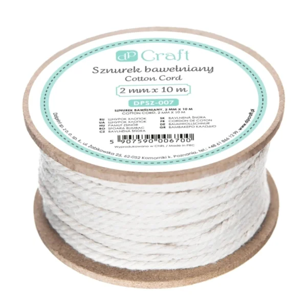 SZNUREK BAWEŁNIANY DO MAKRAMY 2MM X 10M DPSZ-007 DP CRAFT