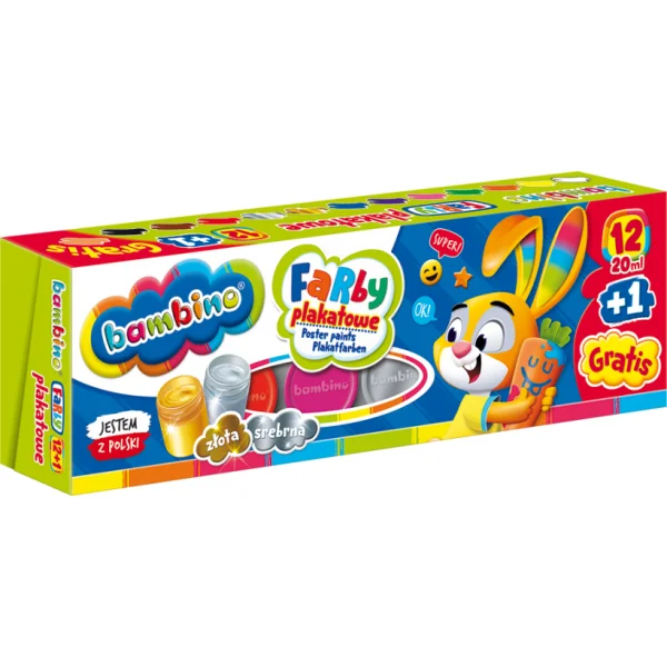 FARBY PLAKATOWE 12+1 KOL 20ML BAMBINO