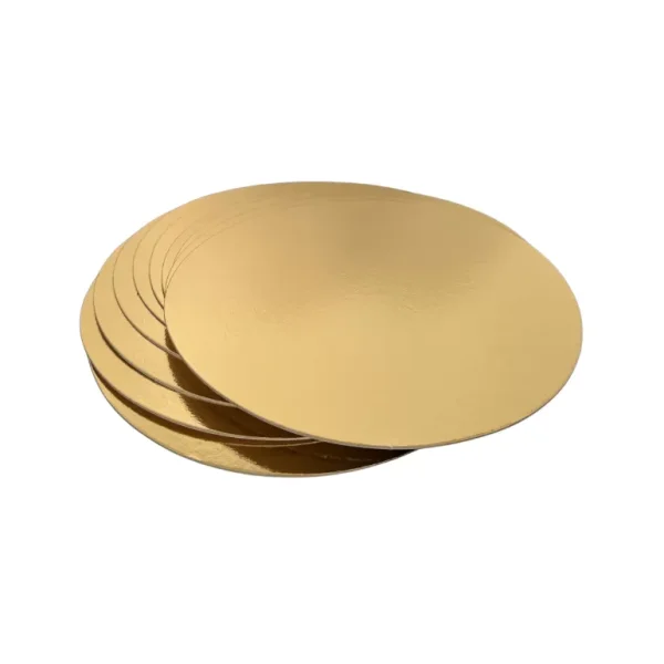 PODKŁAD OKRĄGŁY POD TORT ZŁOTY CIENKI 26CM