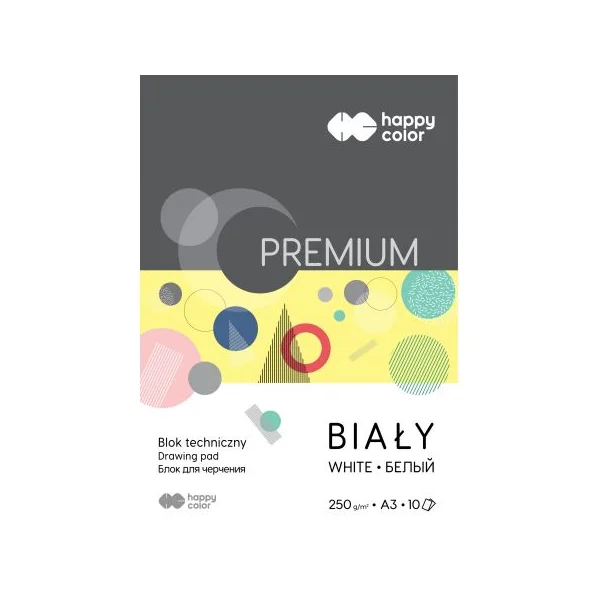 BLOK TECHNICZNY A3 BIAŁY HAPPY COLOR