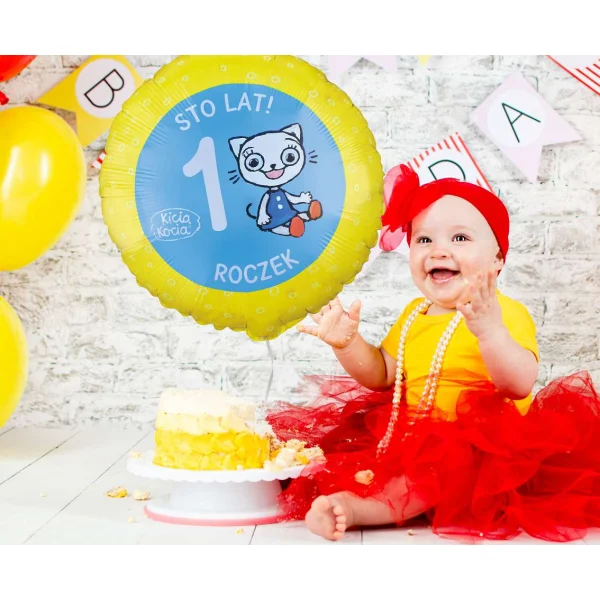 BALON FOLIOWY KICIA KOCIA 1 ROCZEK 18