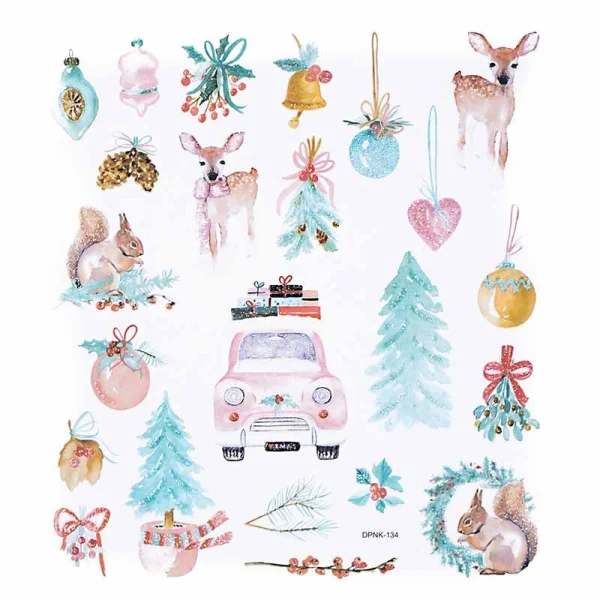 NAKLEJKI Z BROKATEM JOLLY CHRISTMAS DPNK-134 DP CRAFT
