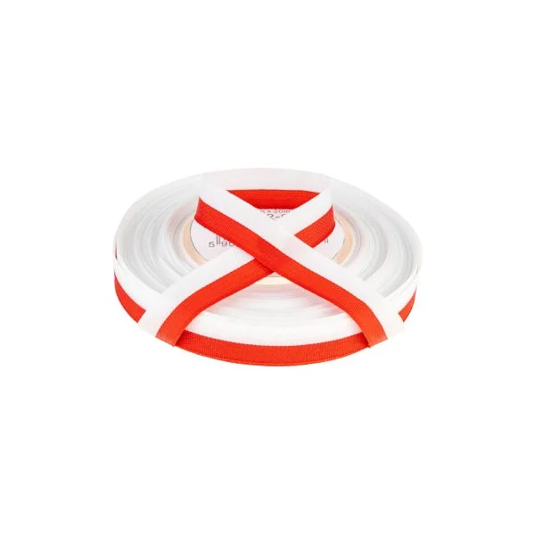 WSTĄŻKA DWUKOLOROWA BIAŁO-CZERWONA 25MM 20M ALIGA