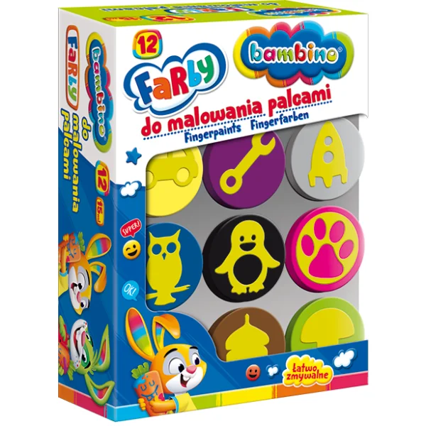 FARBY DO MALOWANIA PALCAMI 12 SZTUK BAMBINO 5903235003165