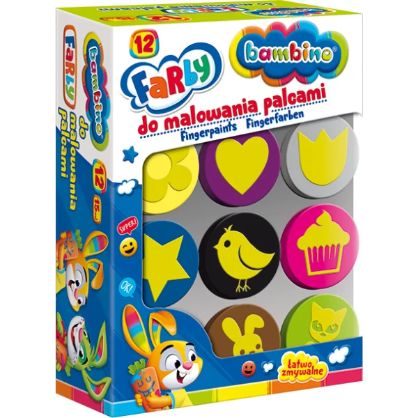 FARBY DO MALOWANIA PALCAMI 12 SZTUK BAMBINO 5903235003165