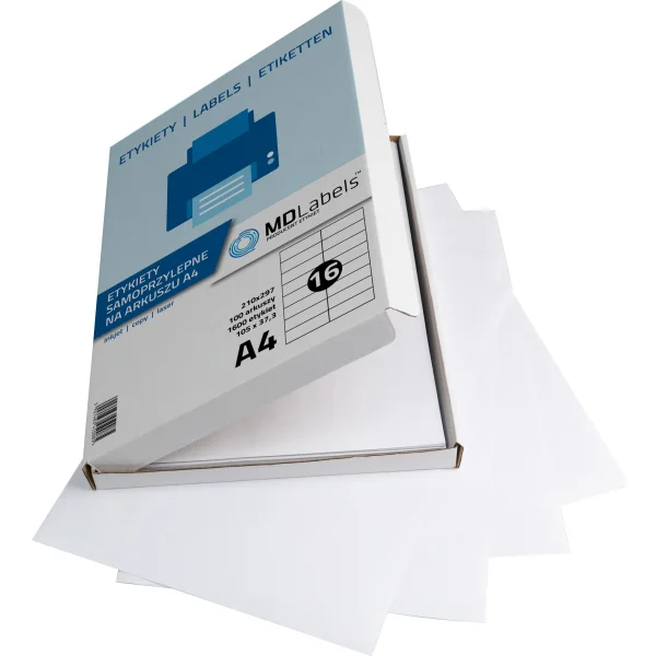 ETYKIETY SAMOPRZYLEPNE A4 100 SZT 105X37 LABELS EP 3484 5908309972897