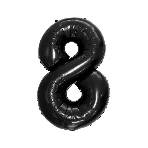 BALON FOLIOWY 92 CM B&C GODAN CZARNY NUMER 8