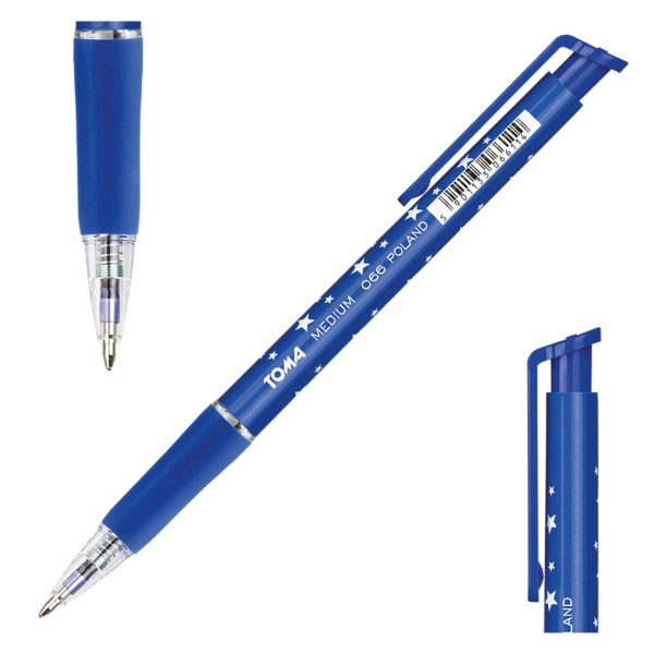 DŁUGOPIS AUTOMATYCZNY GWIAZDKI MEDIUM 1MM TO-066 NIEBIESKI TOMA
