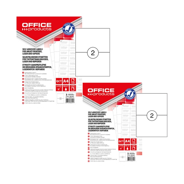 ETYKIETY SAMOPRZYLEPNE A4 210X148MM 100AKR OFFICE PRODUCTS