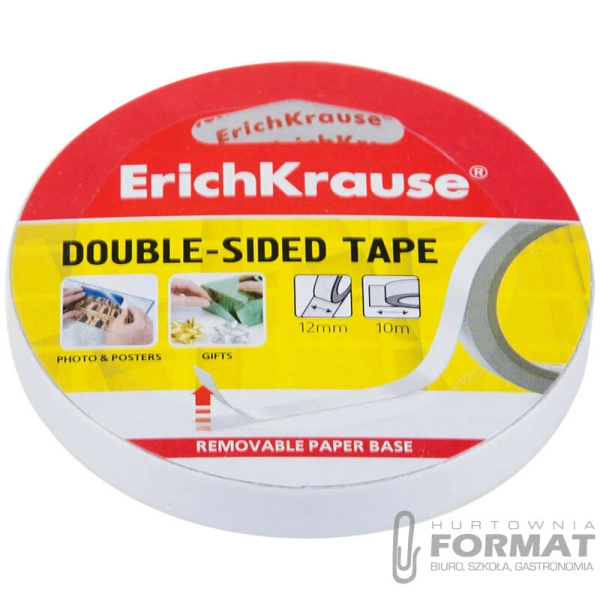 TAŚMA DWUSTRONNA BEZBARWNA PAPIEROWA 12MM 10M ERICHKRAUSE