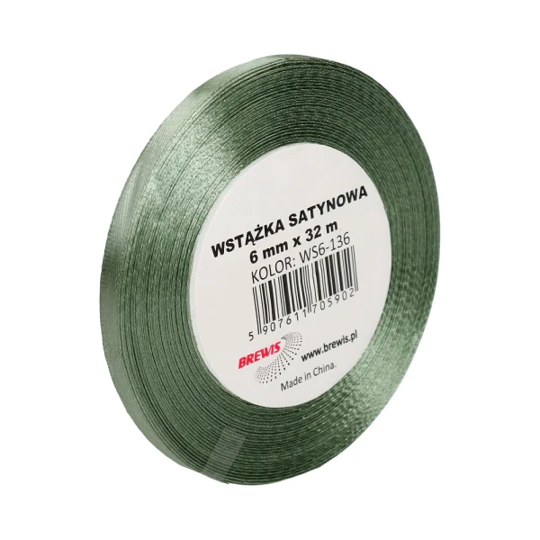 WSTĄŻKA SATYNOWA 6MM X 32M WS6-136 BREWIS KHAKI