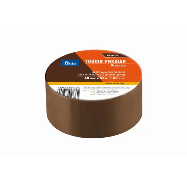 TAŚMA PAKOWA BRĄZOWA 48MM X 50M GT100-B TETIS