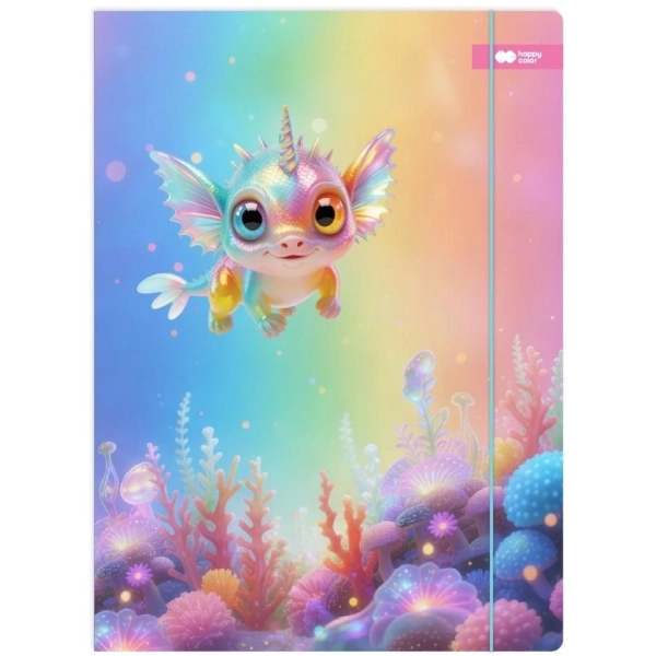 TECZKA Z GUMKĄ A4 AQUA CUTIES CANDY HAPPY COLOR
