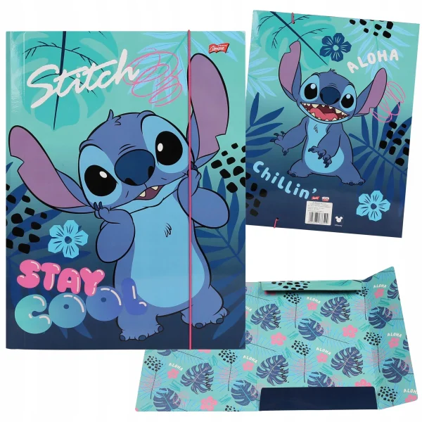 TECZKA Z GUMKĄ A4 STITCH STAY COOL UNIPAP