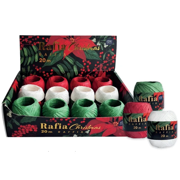 RAFIA 20M MIX CHRISTMAS INTERDRUK HIT!!!