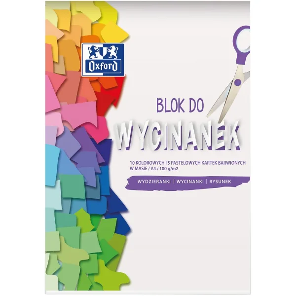 BLOK PAPIERÓW KOLOROWYCH A4 10+5K OXFORD