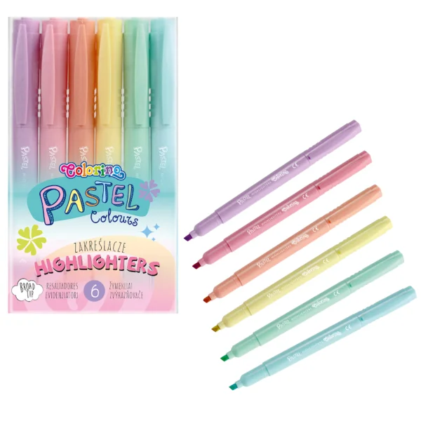 ZAKREŚLACZE 6 KOLORÓW PASTEL COLORINO 5907620184965