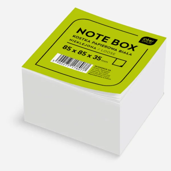 KOSTKA PAPIEROWA BIAŁA NIEKLEJONA 85X85X35MM